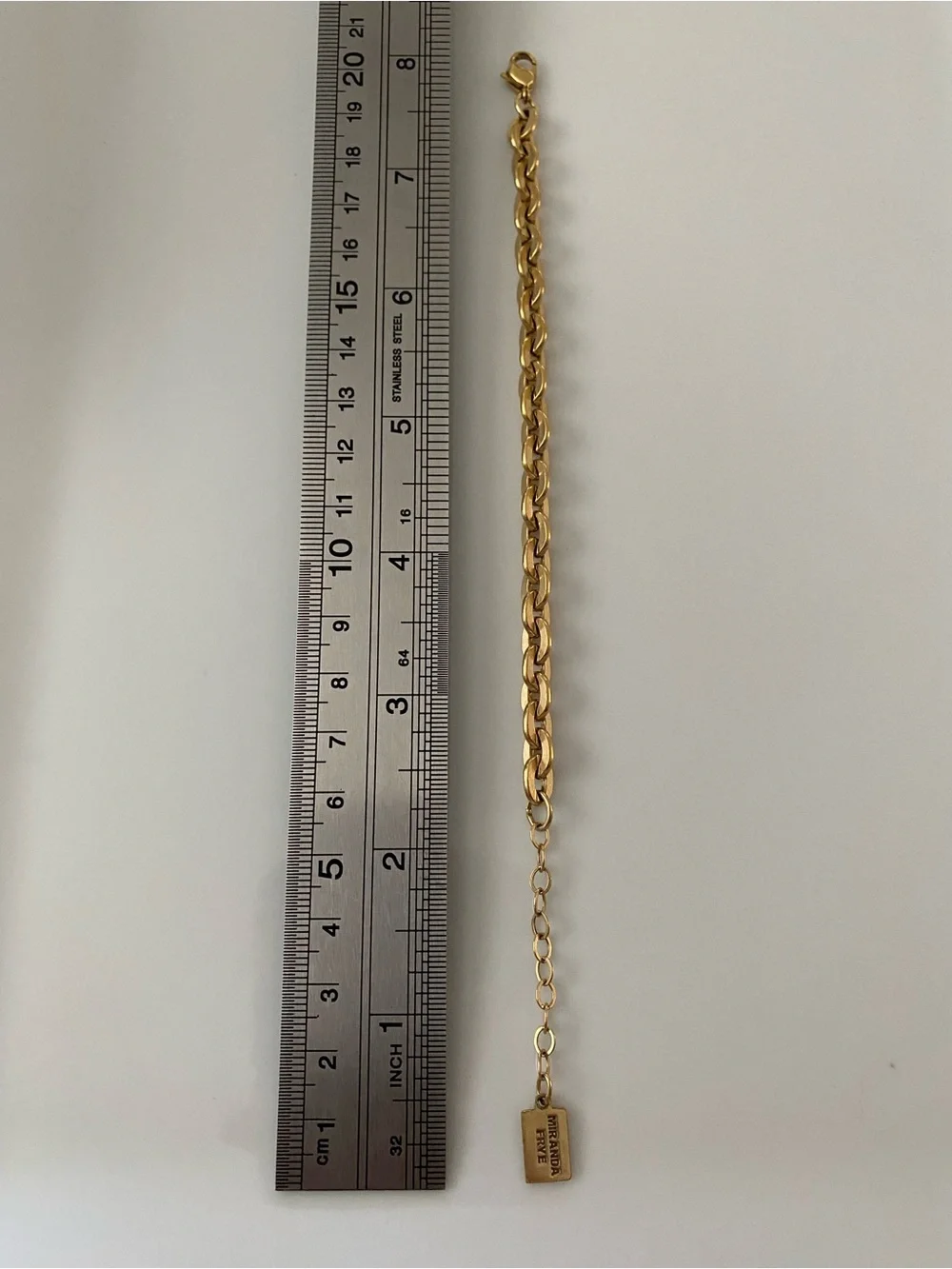 Gold Chain Link Bracelet with Branded Square Tag